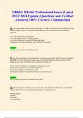 NR661/ NR 661 Professional Issues (Latest 2023/ 2024 Update) Questions and Verified Answers| 100% Correct- Chamberlain