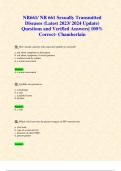 NR661/ NR 661 Sexually Transmitted Diseases (Latest 2023/ 2024 Update) Questions and Verified Answers| 100% Correct- Chamberlain