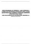 HESI GRAMMAR A2 VERSION 1 AND VERSION 2  COMPLETE ENTRANCE EXAM WITH REAL EXAM  QUESTIONS AND CORRECT VERIFIED ANSWERS  UPDATED 2023&sol;2024  100&percnt; SUCCESS RATE GUARANTEE&comma; GRADED A&plus; 