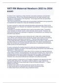 VATI RN Maternal Newborn 2023 to 2024 Exam