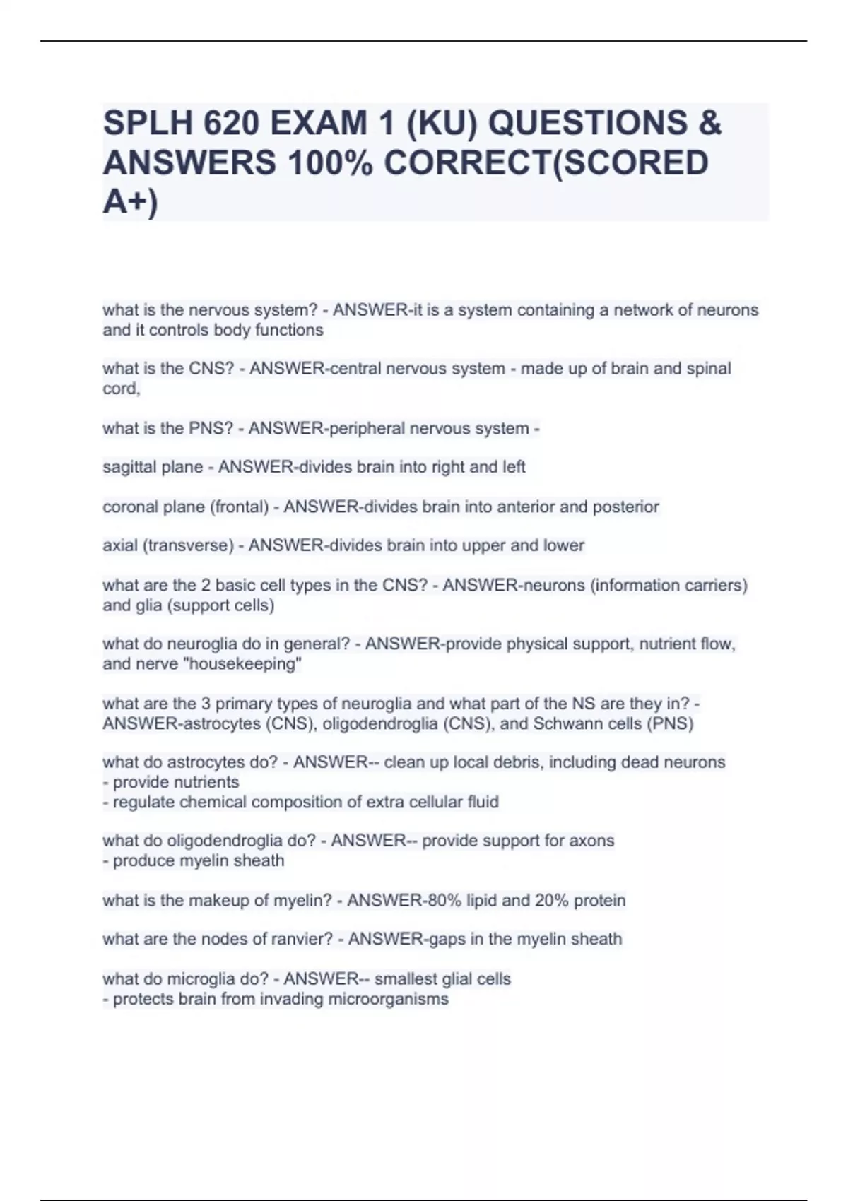 SPLH 620 EXAM 1 (KU) QUESTIONS & ANSWERS 100% CORRECT(SCORED A+) - SPLH ...