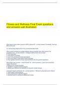 Fitness and Wellness Final Exam questions and answers well illustrated&period;