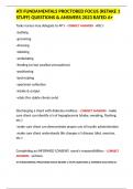 ATI FUNDAMENTALS PROCTORED FOCUS &lpar;RETAKE 1 STUFF&rpar; QUESTIONS & ANSWERS 2023 RATED A&plus;