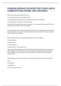 FOREIGN SERVICE OFFICER TEST &lpar;FSOT&rpar; WITH COMPLETE SOLUTIONS 100&percnt; 2023&sol;2024 