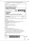 Pearson Edexcel GCE Chemistry Advanced paper 3 (9CH0/03)June 2023 Question paper