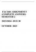   FAC1601 ASSIGNMENT 5 (COMPLETE ANSWERS) SEMESTER 2  2023/2024 - DUE 30  OCTOBER  2023 