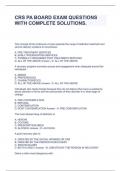 CRS PA BOARD EXAM QUESTIONS WITH COMPLETE SOLUTIONS&period;