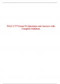 WGU C777 Exam PA Questions and Answers with Complete Solutions