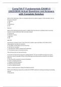 CompTIA IT Fundamentals EXAM &lpar;I&rpar; &lpar;2023&sol;2024&rpar; Actual Questions and Answers with Complete Solution