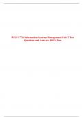 WGU C724 Information Systems Management Unit 2 Test Questions and Answers 100&percnt; Pass