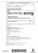Pearson Edexcel GCE AS Level Psychology Paper 2 (8PS0/02) QUESTION PAPER for June 2023