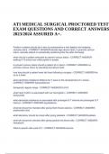 ATI MEDICAL SURGICAL PROCTORED TEST EXAM QUESTIONS AND CORRECT ANSWERS 2023/2024 ASSURED A+.