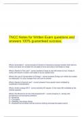 TNCC Notes for Written Exam questions and answers 100% guaranteed success.