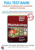 Test Bank For Lippincott Illustrated Reviews Pharmacology 7th Edition by Karen Whalen 9781496384133 Chapter 1-48 All Chapters with Answers and Rationals