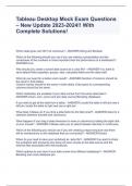 Tableau Desktop Mock Exam Questions &ndash; New Update 2023-2024&excl;&excl; With Complete Solutions&excl;