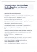 Tableau Desktop Specialist Exam Review Questions and Answers  &lpar;GRADED A&plus;&rpar;