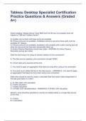 Tableau Desktop Specialist Certification Practice Questions & Answers &lpar;Graded A&plus;&rpar;