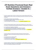 ATI Nutrition Proctored Exam Real Exam Questions and Answers &vert; Verified Answers &vert; Graded A&plus; &vert; Latest Version