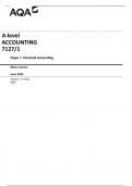 AQA  A-level   ACCOUNTING  7127&sol;1  Paper 1  Financial Accounting  Mark scheme  June 2023  Version&colon; 1&period;0 Final  