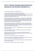 Unit 2&colon; Tableau Desktop Specialist Exam Questions and Answers &lpar;Graded A&plus;&rpar;