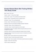 Karate Atlanta Black Belt Testing Written Test Study Guide with complete solutions