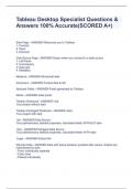 Tableau Desktop Specialist Questions & Answers 100&percnt; Accurate&lpar;SCORED A&plus;&rpar;