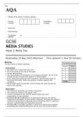 AQA GCSE MEDIA STUDIES Paper 2 JUNE 2023 QUESTION PAPER&colon; Media Two