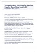 Tableau Desktop Specialist Certification Practice Exam &lpar;Easy Level&rpar; with Complete Solutions&excl;&excl;