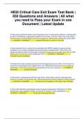 HESI Critical Care Exit Exam Test Bank &vert; 650 Questions and Answers &vert; All what you need to Pass your Exam in one Document &vert; Latest Update