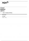 AQA A-level  BENGALI  7637&sol;1  Paper 1 Reading and Writing  Mark scheme    June 2023  Version&colon; 1&period;0 Final 