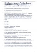 FL Adjusters License Practice Exams 2023 100&percnt; Correctly Answered