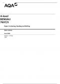 AQA A-level BENGALI 7637&sol;3  Paper 3 Listening&comma; Reading and Writing  Mark scheme  June 2023  Version&colon; 1&period;0 Final 