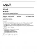 AQA A-level BENGALI Paper 2 Writing &lpar;Set texts and films&rpar;  Wednesday 7 June 2023 