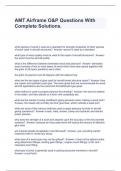 AMT Airframe O&P Questions With Complete Solutions&period;