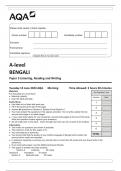 AQA A-level BENGALI Paper 3 Listening&comma; Reading and Writing  Tuesday 13 June 2023 