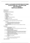 NURS 611- ADVANCED PATHOPHYSIOLOGY EXAM 1 ACTUAL EXAM TEST +150 QUES & ANS  WITH RATIONALE| MARYVILLE UNIVERSITY