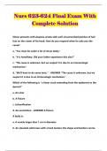 Nurs 623-624 Final Exam With Complete Solution