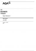 AQA  AS BUSINESS  7131/2  Paper 2 Business 2 Mark scheme  June 2023   Version: 1.0 Final   