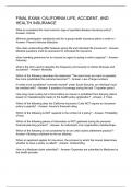 Final Exam&colon; California Life&comma; Accident&comma; and Health Insurance
