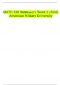 MATH 120 Homework Week 5 (ADA) – 99% Score (American Military University)