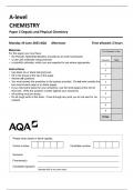 AQA A-level CHEMISTRY Paper 2 Organic and Physical Chemistry 7405-2-QP-Chemistry-A-19Jun23