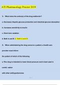 ATI PHARMACOLOGY PROCTORED EXAM-REVISED (2024/2025) Newest Questions and Answers (Verified Answers)