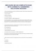 MED SURG NR 325 COMPLETE EXAM  WITH CORRECTLY ANSWERED  SOLUTIONS 2023/2024