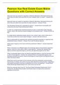 Pearson Vue Real Estate Exam Maine Questions with Correct Answers