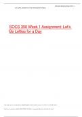 SOCS 350 Week 1 Assignment: Let’s Be Lefties for a Day - Download For An A+