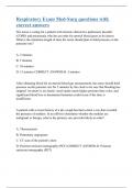 Respiratory Exam Med-Surg questions with correct answers