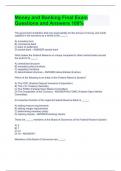 Money and Banking Final Exam Questions and Answers 100&percnt;