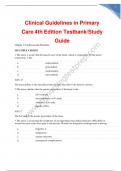 Clinical Guidelines in Primary Care 4th Edition Testbank/Study Guide Updated 2024