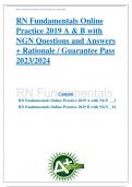 RN Fundamentals Online Practice 2019 A & B with NGN Questions and Answers + Rationale / Guarantee Pass 2023/2024
