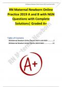 RN Maternal Newborn Online Practice 2019 A and B with NGN Questions with Complete Solutions| Graded A+